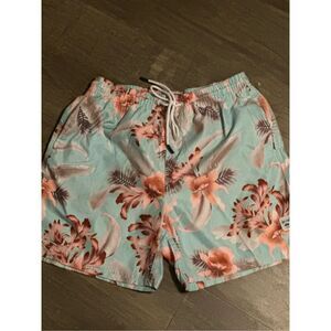 Spicy Tuna Swim trunks men’s size Large Hawaiian floral swimwear Lined